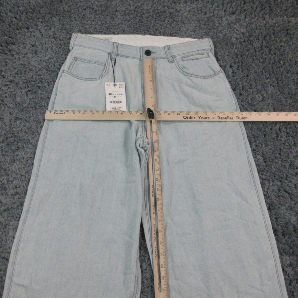 Zara Jeans Mens 32x29* Light Blue Mid Waist Loose Wide Leg Ankle NWT - Picture 4 of 16